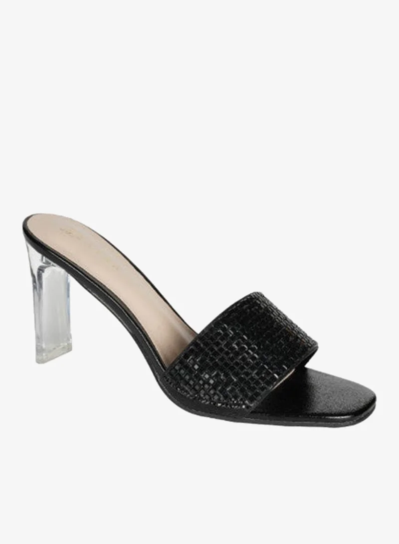 ZAYNA 221-128 Zayna Ladies  High Block Heel Slip on 18F9817-23 Black
