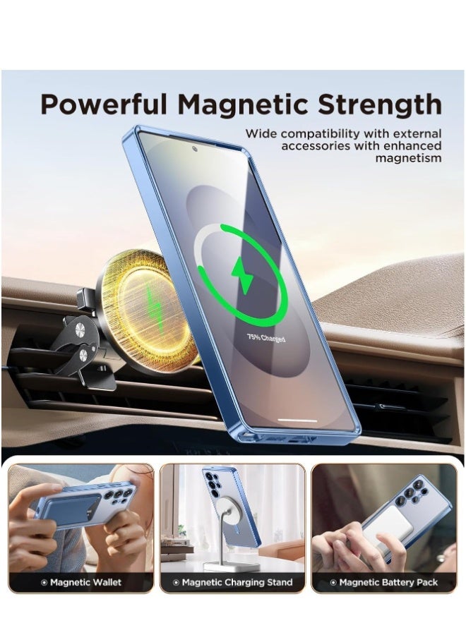 Mlbose Samsung Galaxy S25 Ultra Case Cover Magnetic with Magsafe Support Wireless Charging Cover with Screen Protector Full HD Clear Glass for Galaxy S25 Ultra 6.9 Inch - Image 3