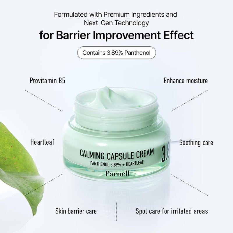 Parnell Panthenol 3.89% | 50ml / 1.69 fl.oz. | Heartleaf Calming Capsule Cream, Acne soothing cream, korea skin care, korea beauty - Image 5