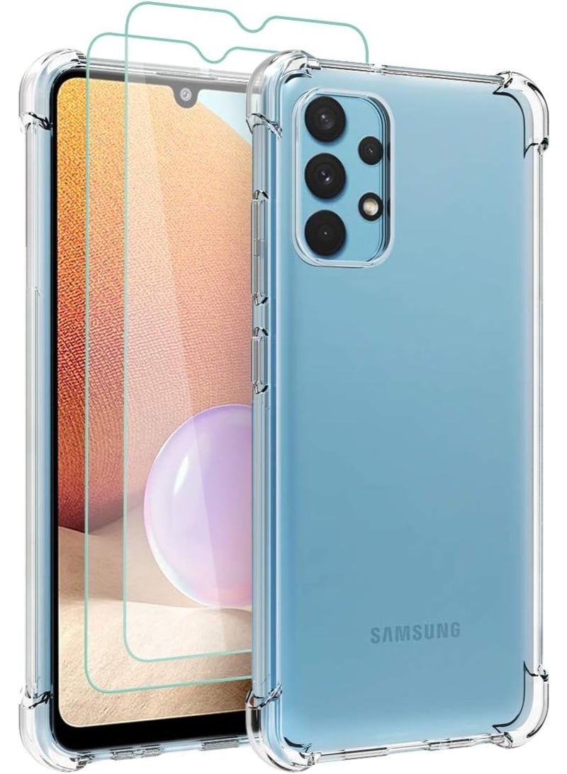TPU Bumper Back Cover with Reinforced Corners For Samsung Galaxy A32 4G 6.4 inch 2021 Clear - Image 5
