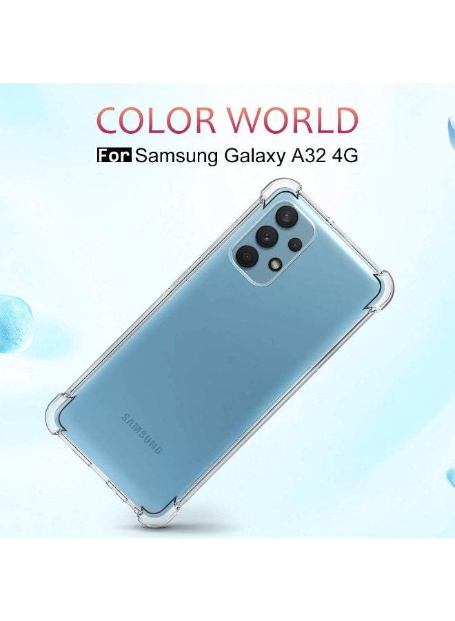 TPU Bumper Back Cover with Reinforced Corners For Samsung Galaxy A32 4G 6.4 inch 2021 Clear - Image 2