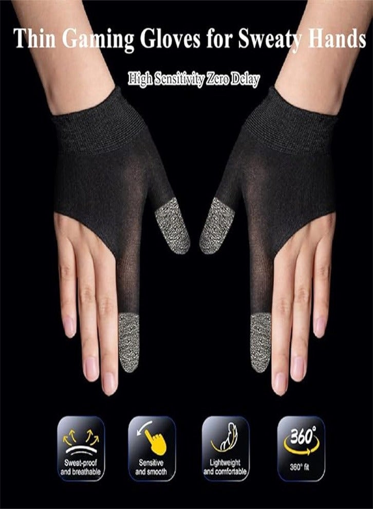 E-Sports Gaming Gloves Finger Sleeves Anti-Sweat Breathable Thumb for Highly Sensitive Nano-Silver Fiber Material and Nylon PUBG Mobile Phone Games Accessories - Image 2