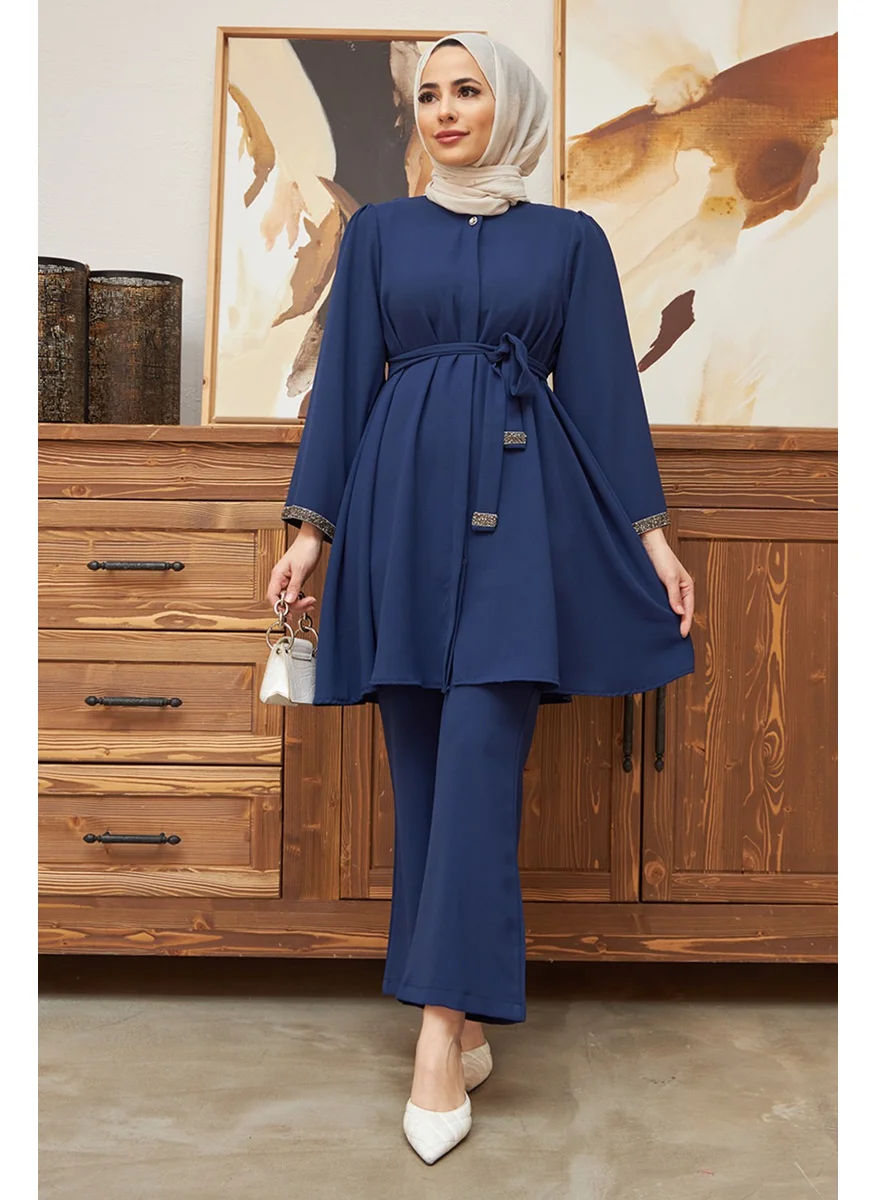 Vavinor Bell-bottomed Trouser Tunic Set - Indigo