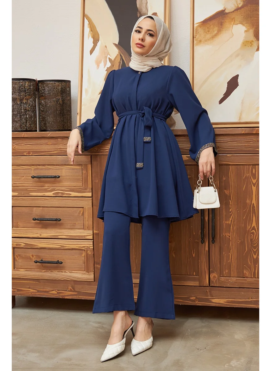 Vavinor Bell-bottomed Trouser Tunic Set - Indigo