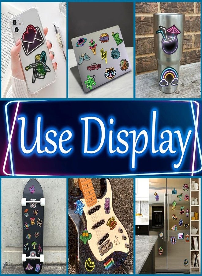 Jyu Daam 150 Pcs Cool Neon Sign Vinyl Stickers for Kids Teens Waterproof Water Bottle Stickers Pack for Laptop Phone Case Guitar Skateboard Helmet Bike Car Decals School Carnival Party Favors Supplies - Image 4