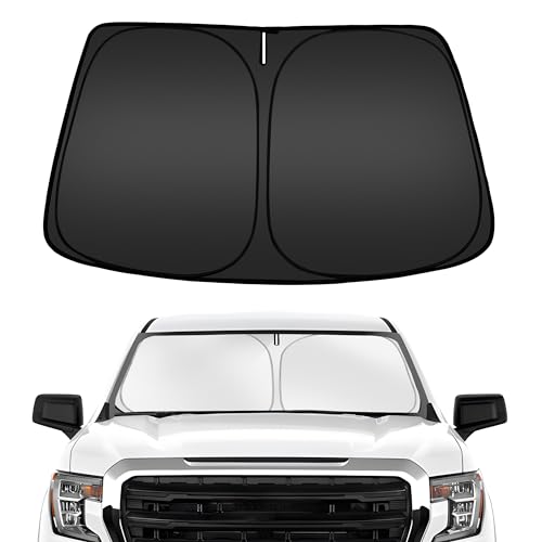 ARISMOTOR Windshield Sun Shade for GMC Sierra 1500 2500 3500 SLT AT4 Denali 20192025 2026 Custom Fit Foldable Front Window Sunshade Sun Visor Protector Block UV Rays Keep Your Car Cooler