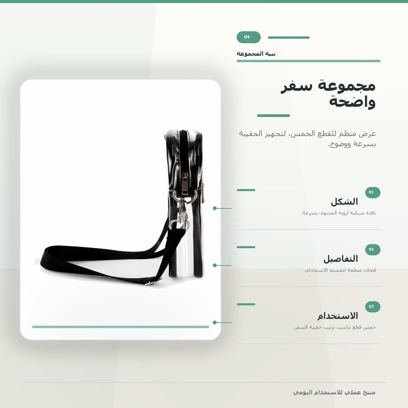 حقيبة مستحضرات تجميل بسعة كبيرة وتنظيم عملي وكحقيبة صغيرة محمولة لـ المكياج وأدوات التجميل والتخزين اليومي أثناء السفر باللون أسود - Image 5