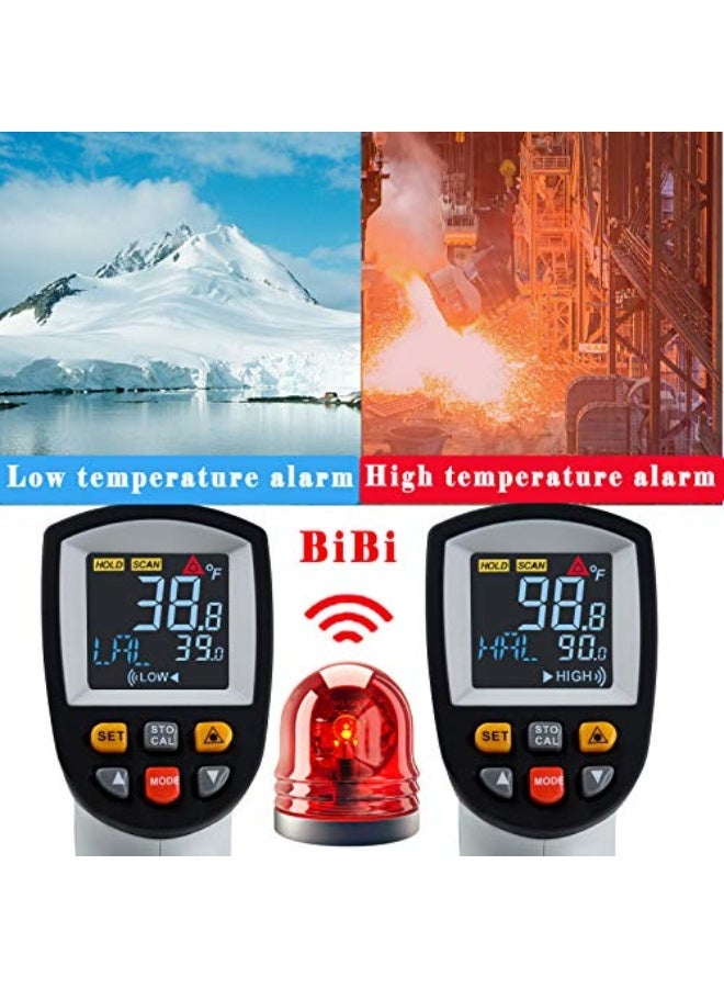 BENETECH GT750 Infrared Thermometer Data Logger -58℉~1382℉(-50℃~750℃) with 30 Groups Memory, IR Laser Pyrometer Gun with High Low Temperature Alarm & MAX MIN DIF AVG Value for Cooking Auto Repair - Image 3