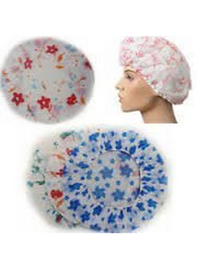 siddhmurti 3 Pcs Women Ladies' Waterproof Swimming Cap Bathing Cap Designer Travel Temporary Shower Caps Elastic Band Plastic Cap Hats - Image 2