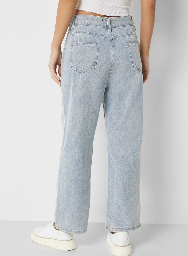 Ginger Heart Cutout Detail High Waist Jeans