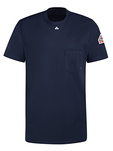 Bulwark FR Bulwark Flame Resistant 7 oz Cotton Short Sleeve T-Shirt, Navy, X-Large - Image 3