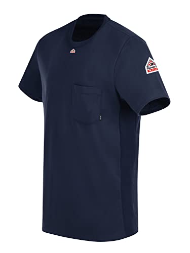 Bulwark FR Bulwark Flame Resistant 7 oz Cotton Short Sleeve T-Shirt, Navy, X-Large - Image 5