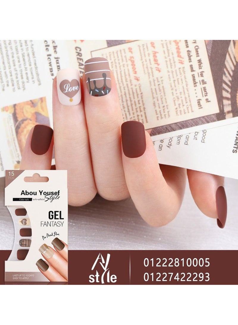 Abou Yousef Style Automatic adhesive false nails 15pcs