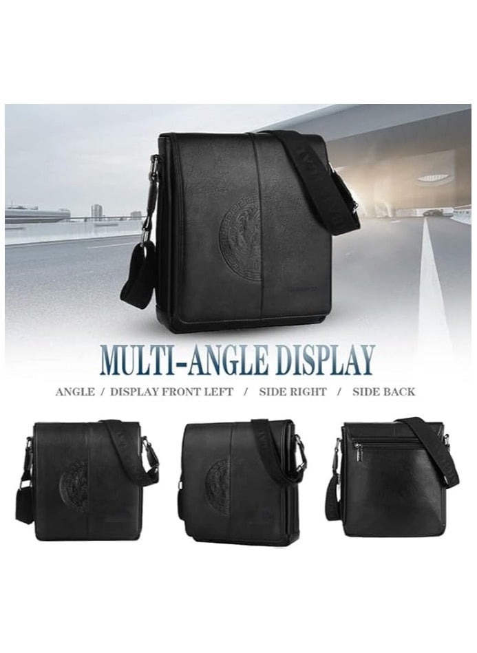 Generic - Versace Black Leather Lithario Crossbody Bag for Men - Stylish and Functional Shoulder Bag with Multiple Pockets, Ideal for Everyday Use and Travel - Image 1