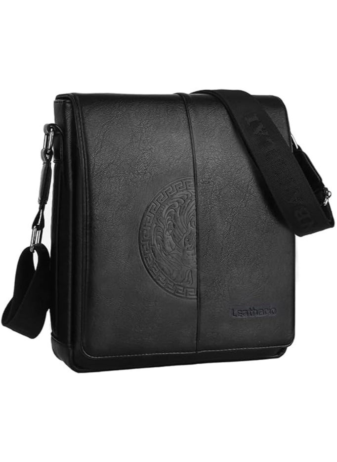 Generic - Versace Black Leather Lithario Crossbody Bag for Men - Stylish and Functional Shoulder Bag with Multiple Pockets, Ideal for Everyday Use and Travel - Image 1