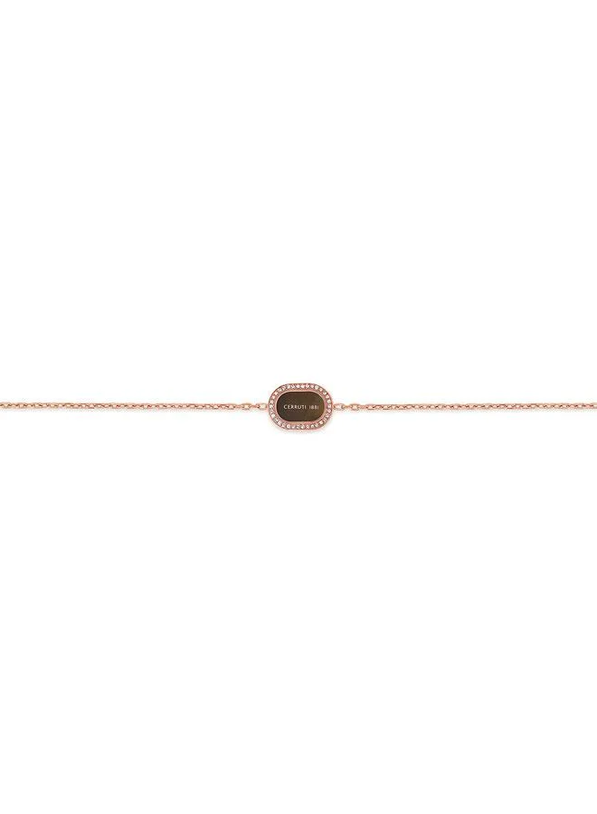 CERRUTI 1881 Aosta Rose Gold Plated Stainless Steel Chain Bracelet for Women fo Women 170mm