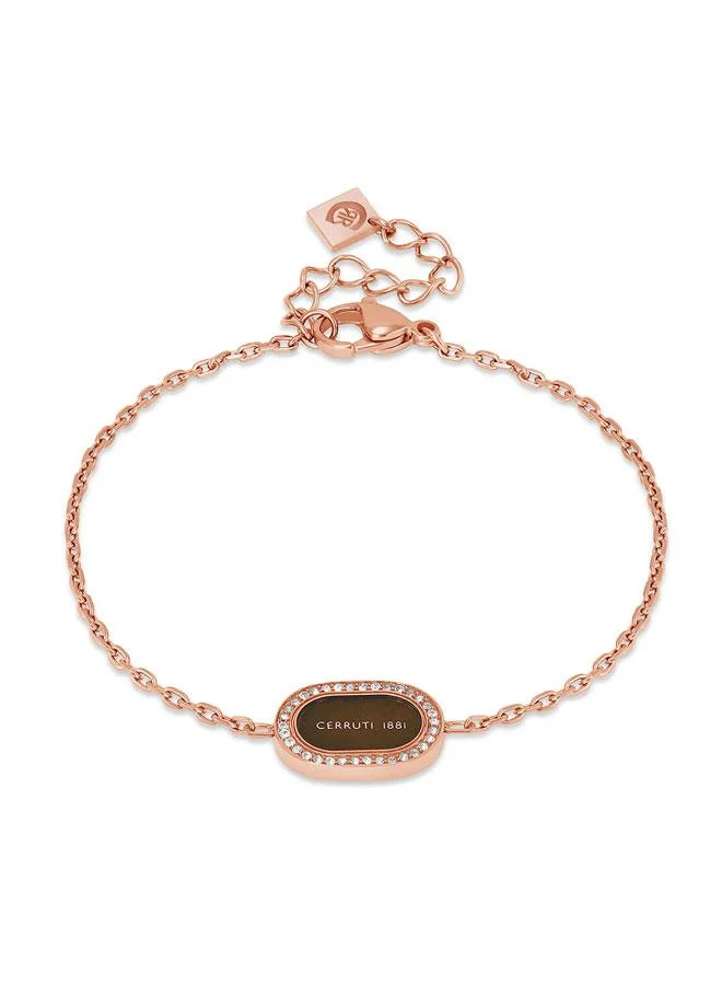 Aosta Rose Gold Plated Stainless Steel Chain Bracelet for Women fo Women 170mm