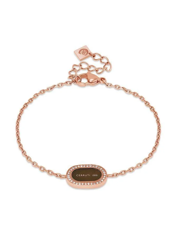 CERRUTI 1881 Aosta Rose Gold Plated Stainless Steel Chain Bracelet for Women fo Women 170mm