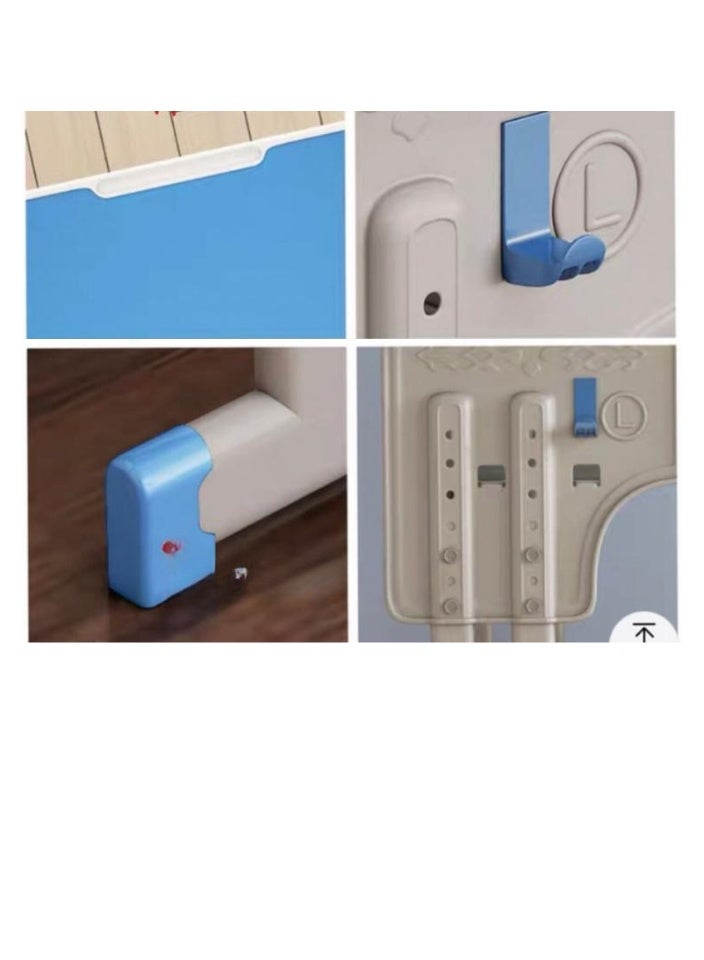 سمارت هوم طقم مكتب دراسة للأطفال، طاولتان وكرسيان | طقم طاولة دراسة وكرسي بسطح من الألياف الزجاجية وأرجل حديدية | مقاس الطاولة: ٦٠×٤٠×٨٠ سم، مقاس الكرسي: ٣٠×٣٤×٥٠ سم | طقم دراسة منزلي قابل للتعديل - Image 5