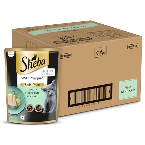 Sheba Pate Kitten Wet Cat Food, Maguro, 28 x 70g, Soft Pate Texture, Hydrating Food Crafted Ingredients, Balanced Nutrition for Muscle Development ​ - Image 1