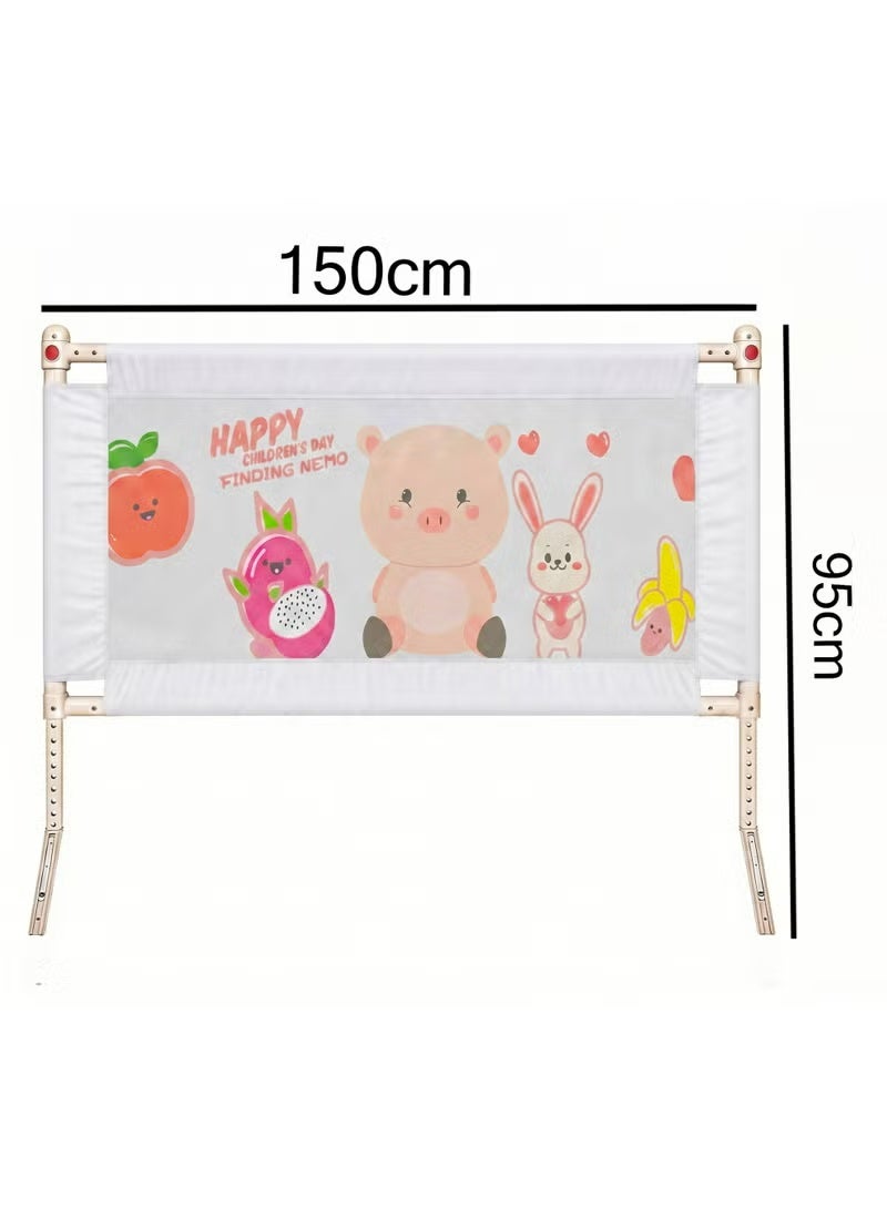 Toddler Bed Safety Rail Guard 150cm Adjustable Bedside Safety Barrier for Kids & Babies with Breathable Mesh and Secure Lock System - Image 2