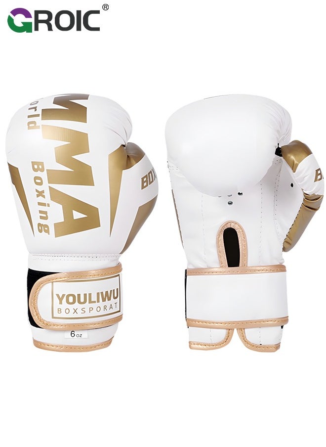 GROIC 1 Pair Kids Boxing Gloves for 6-12 Years, 6 Oz Training MMA Kickboxing Punching Gloves for Training, Punching Bag, Muay Thai, MMA Gift for Boys Girls  - Image 1