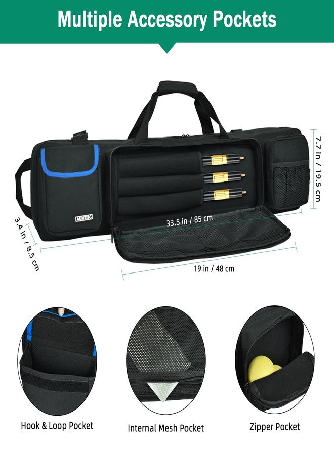 AUMTISC Pool Cue Stick Case 4x4, Soft Padded Billiard Pool Stick Carrying Bag with Adjustable Shoulder Straps & handle for Men Women, with Multi-pocket for 4 Butts, 4 Shafts & Accessories (Black) - Image 4