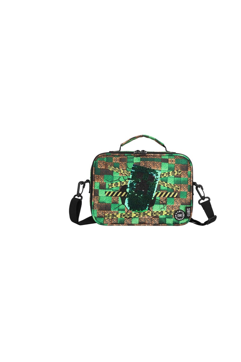 CUBS Classic Lunch Bag With Shoulder Strap Mine craft Sequin - Image 1