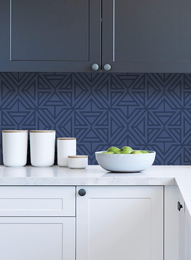 NuWallpaper Blue Linear Peel & Stick Wallpaper - Image 5