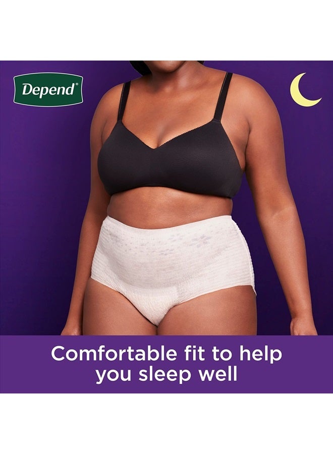 Depend Night Defense Adult Incontinence & Postpartum Bladder Leak Underwear for Women, Disposable, Overnight, Medium, Blush, 15 Count, Packaging May Vary - Image 4