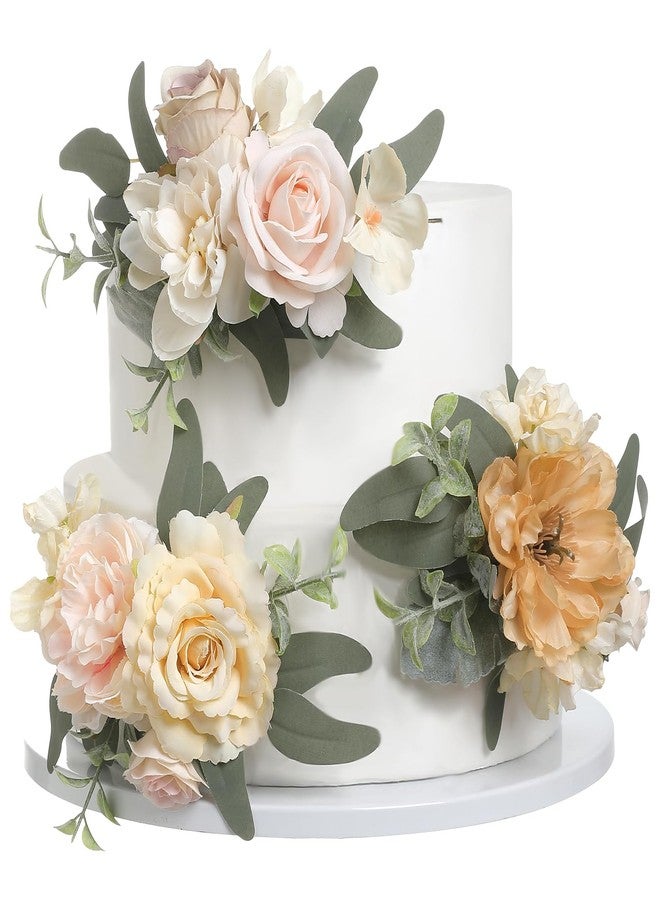 Serra Flora 3Pcs Pre-made Cake Topper Cake Decorating Flowers for Wedding Cake Decorating Flowers Decor Christening Birthday Baptism Baby Shower Party Cake Topper Flower Arrangements. - Image 1