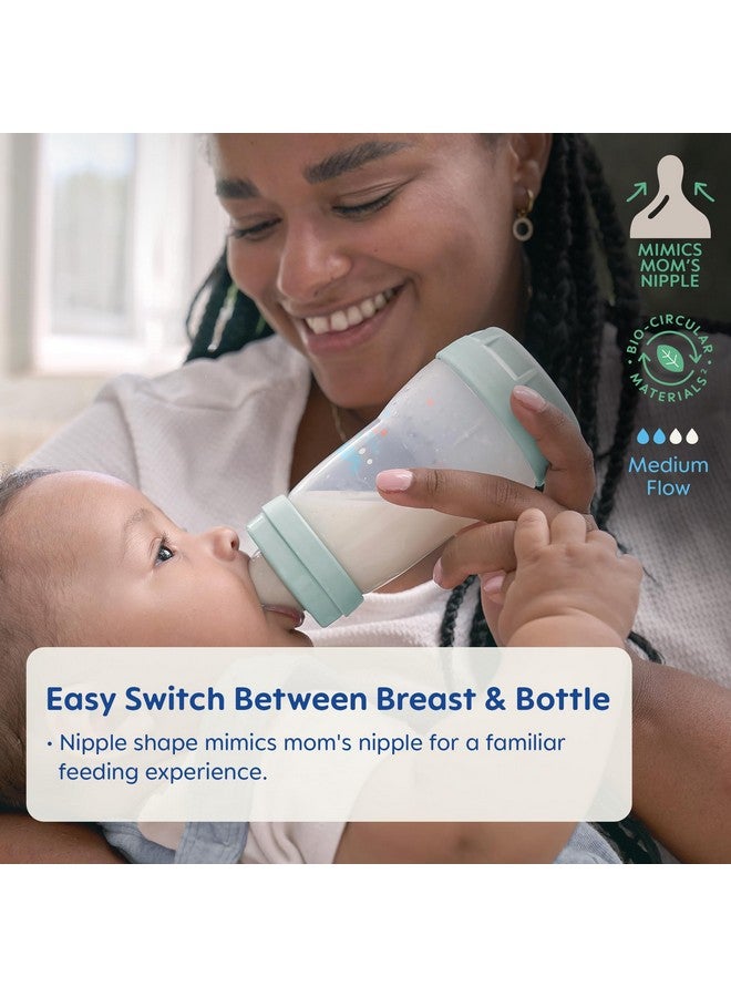 مام زجاجات مام ٩ أونصة سهلة الاستخدام مضادة للمغص، تدفق متوسط مع حلمة إضافية سريعة التدفق، مصنوعة من السيليكون المشابه للرضاعة الطبيعية، تقلل المغص والغازات، سهلة التنظيف، خالية من مادة BPA، مناسبة للأطفال من عمر شهرين فما فوق - Image 4