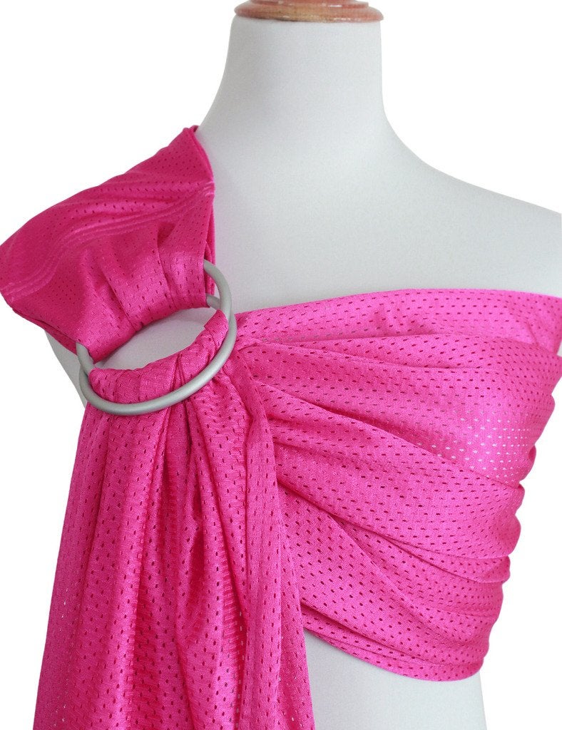 Vlokup Baby Water Ring Sling Carrier | Lightweight Breathable Mesh Baby Wrap for Infant, Newborn, Kids and Toddlers | Perfect for Summer, Swimming, Pool, Beach | Great for Dad Too Rose - Image 4