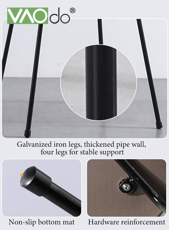 فاو دو كرسي طعام، كرسي بدون مساند للذراعين بأرجل فولاذية، كراسي طعام حديثة للمطبخ، كرسي بلاستيكي للصالة للمطبخ وغرفة الطعام وغرفة المعيشة كراسي جانبية بنية اللون - Image 5