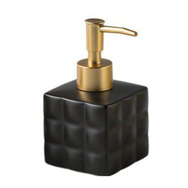 FabSeasons Ceramic Soap Dispenser with Gold top for Kitchen/Bathroom, Ideal Bathroom Accessory, Practical & Decorative Tabletop Soap Dispenser, 220ML (White,Black,Grey) - Image 1