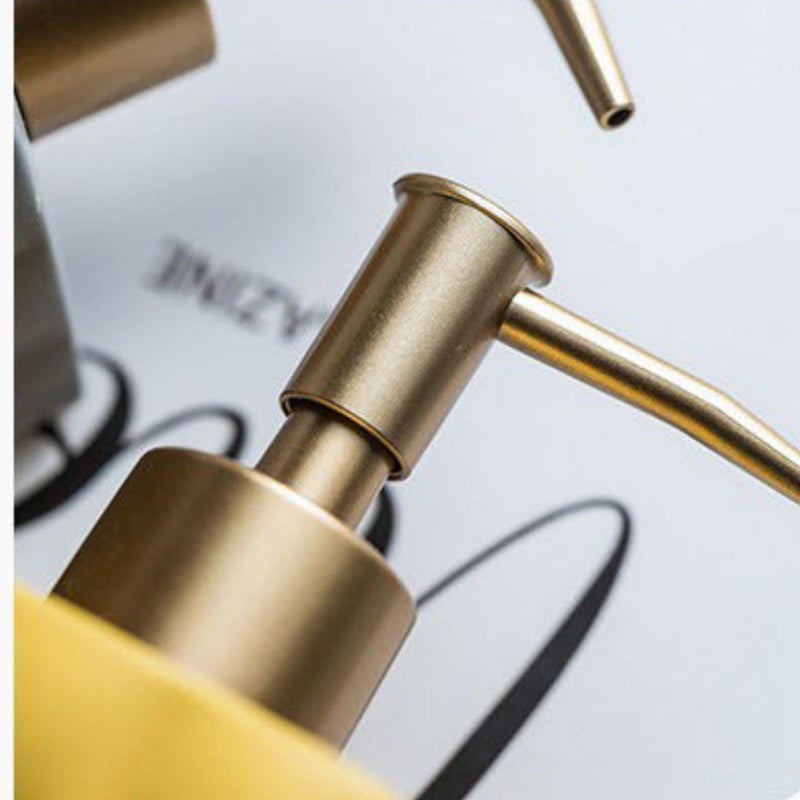 FabSeasons Ceramic Soap Dispenser with Gold top for Kitchen/Bathroom, Ideal Bathroom Accessory, Practical & Decorative Tabletop Soap Dispenser, 220ML (White,Black,Grey) - Image 2