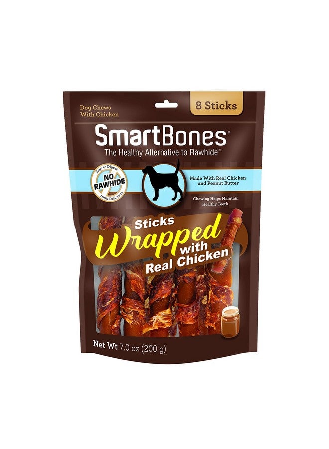 SmartBones Chicken-Wrapped Sticks, Treat Your Dog to a Rawhide-Free Chew Made With Real Chicken and Peanut Butter 8 Count (Pack of 1) - Image 2