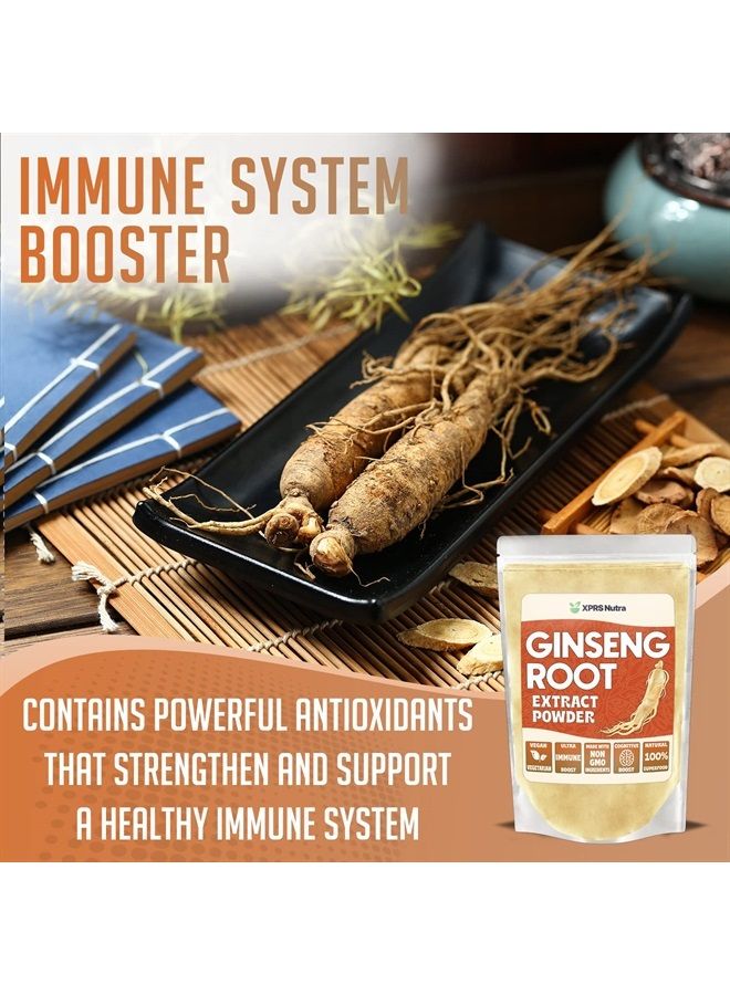 XPRS Nutra مسحوق مستخلص جذر الجنسنغ - مسحوق الجنسنغ يدعم الوظيفة الإدراكية والأداء البدني والجهاز المناعي - مسحوق الجنسنغ باناكس الصديق للنباتيين (16 أونصة) - Image 3
