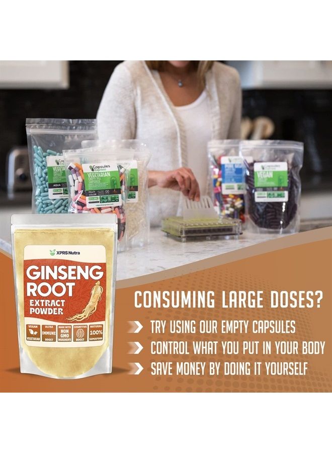 XPRS Nutra مسحوق مستخلص جذر الجنسنغ - مسحوق الجنسنغ يدعم الوظيفة الإدراكية والأداء البدني والجهاز المناعي - مسحوق الجنسنغ باناكس الصديق للنباتيين (16 أونصة) - Image 5