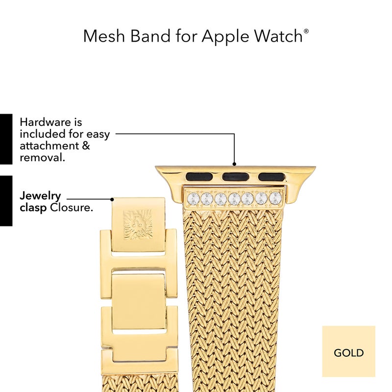Anne Klein Mesh Fashion Band for Apple Watch, Secure, Adjustable, Apple Watch Replacement Band, Fits Most Wrists - Image 4