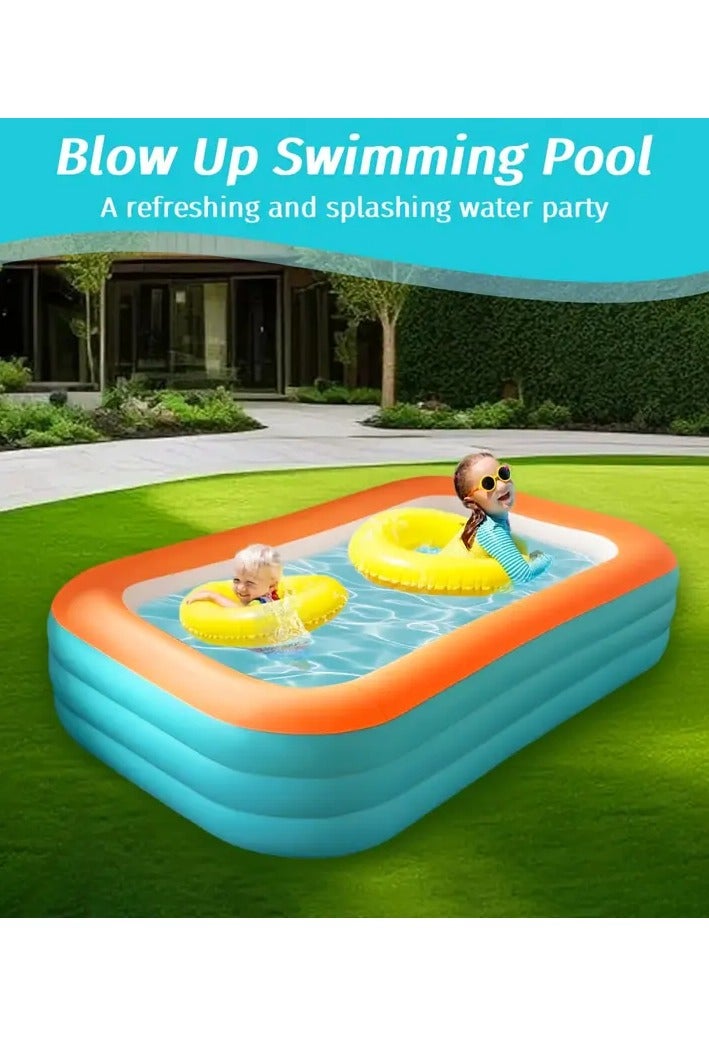 Taa Baby Inflatable Swimming Pool, Inflatable Lounge Pool Family Swim Center Rectangular Swimming Pools,1.8M (Size : 2.6M) - Image 2