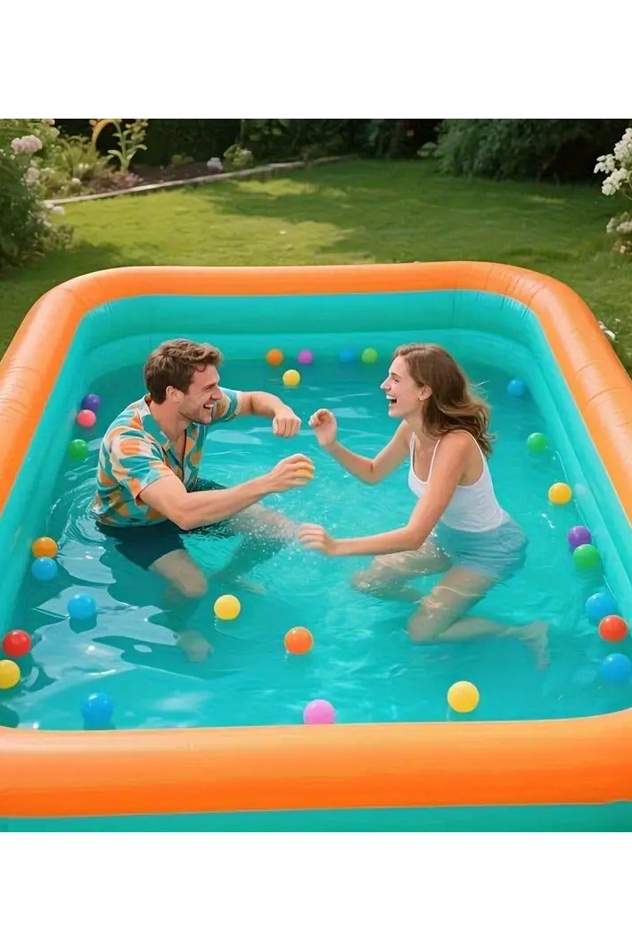 Taa Baby Inflatable Swimming Pool, Inflatable Lounge Pool Family Swim Center Rectangular Swimming Pools,1.8M (Size : 2.6M) - Image 3
