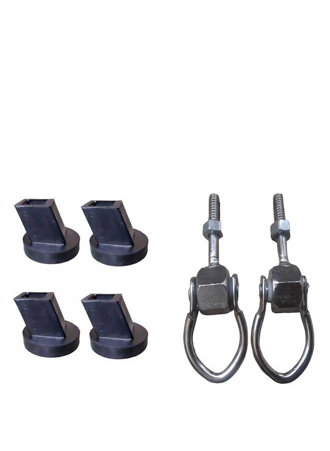 MYSACART Baby Cradle Square Pipe Vacuum Rubber Pads (Set of 4 Pcs) & Hinges for 1 Inch Square Pipe (Set of 2 Pcs) - Image 1