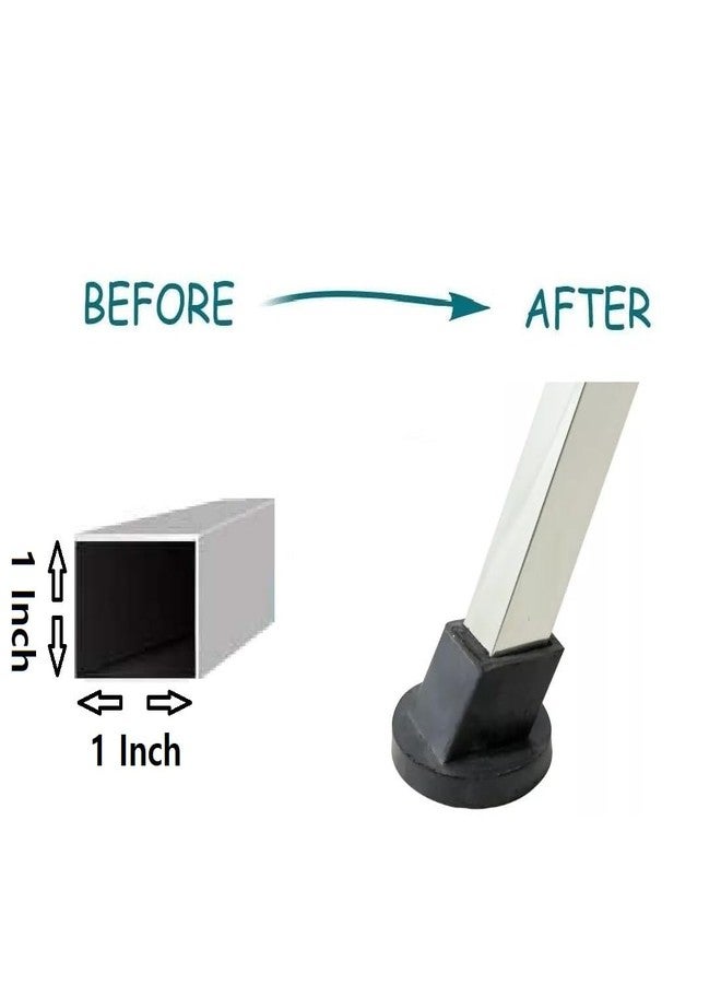 MYSACART Baby Cradle Square Pipe Vacuum Rubber Pads (Set of 4 Pcs) & Hinges for 1 Inch Square Pipe (Set of 2 Pcs) - Image 3