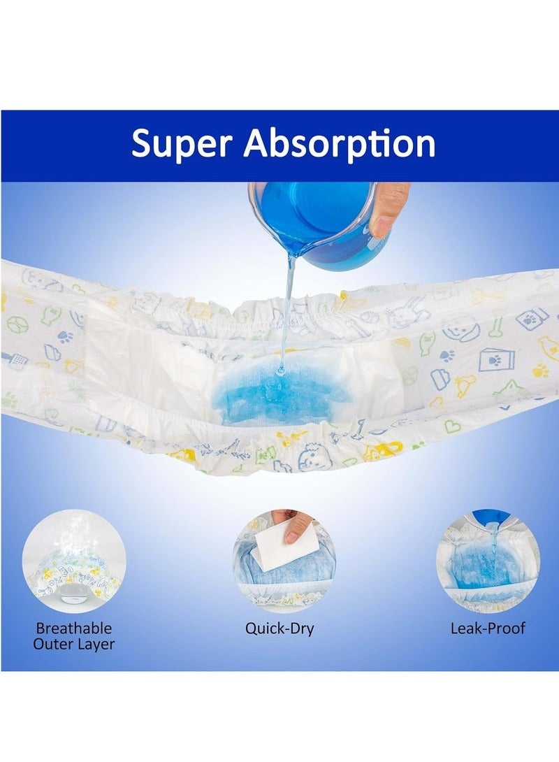 أم أتش دي حفاضات PET للاستخدام مرة واحدة للكلاب الذكور فائقة الامتصاص وناعمة تتضمن 24 قطعة للجراء والقطط والكلاب بمقاسات 1.5-4 كجم باللون الأزرق - Image 5