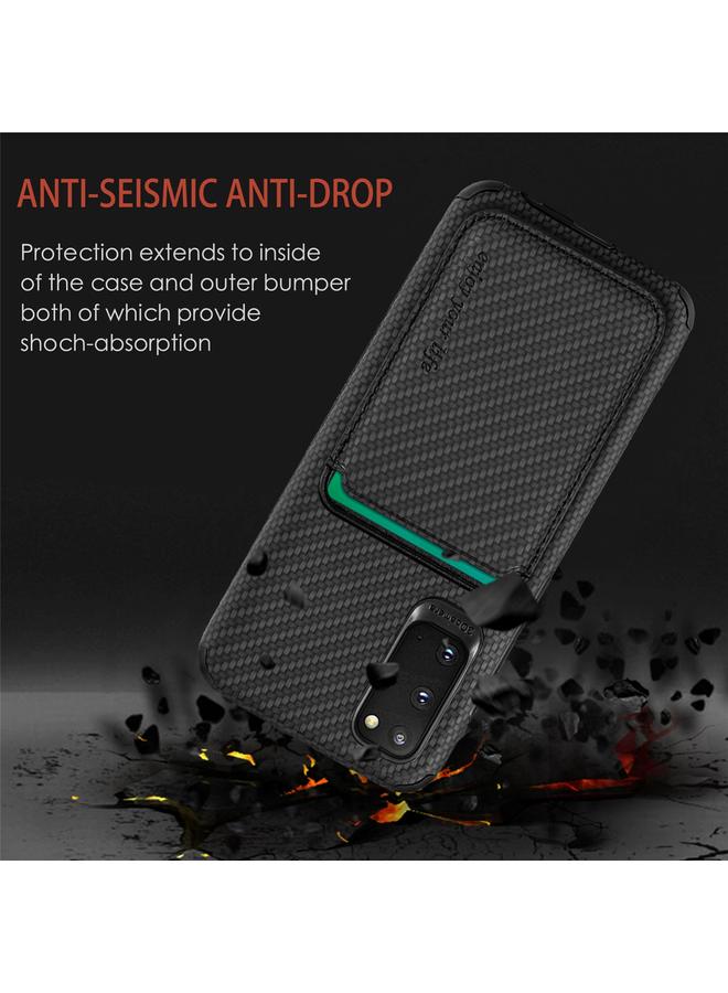 S-TOP Case For Samsung Galaxy S20 Carbon Fiber Leather Card Magsafe Phone Case - Image 5