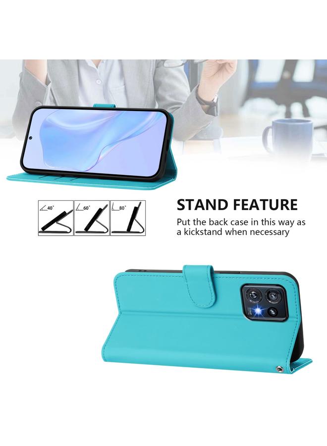 اس-توب جراب لهاتف Motorola Edge+ 2023 / Moto X40 جراب هاتف من الجلد بلون سادة مع حبل تعليق - Image 3