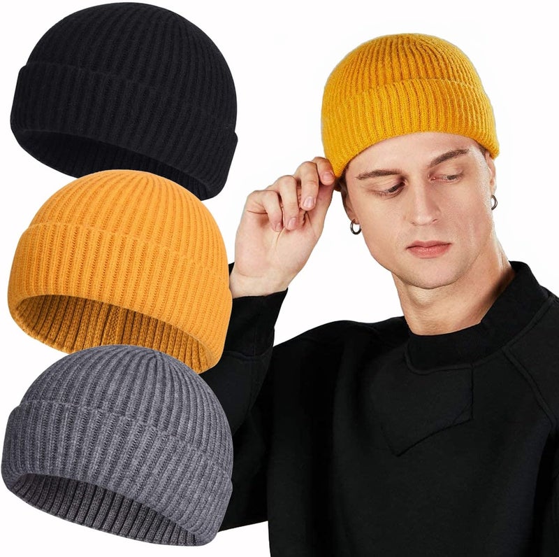 Roybens Swag Wool Knit Cuff Short Fisherman Beanie for Men Women, Winter Warm Hats - Image 1