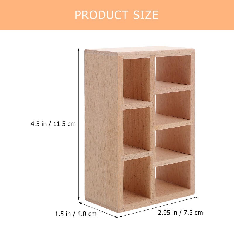 Beaupretty Wood Miniature Dollhouse Cabinet With 7 Compartments White - Image 3