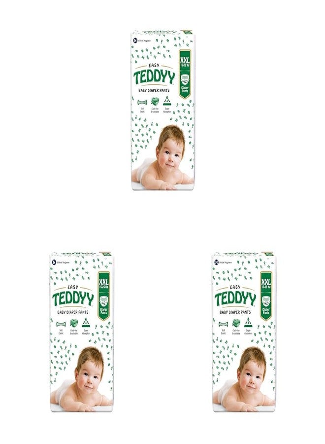 TEDDYY Easy Baby XXL Size Diaper Pant Style | 42 Count (Double Extra Large) | 15-25 kgs (Pack of 3) | Long Protection Hours | Anti-Bacterial | Airy Breathable Fit | Rapid Soaker Channels & Wetness Indicator